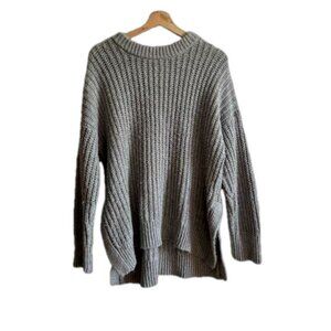 Aerie Grey Chunky Knit Relaxed Sweater